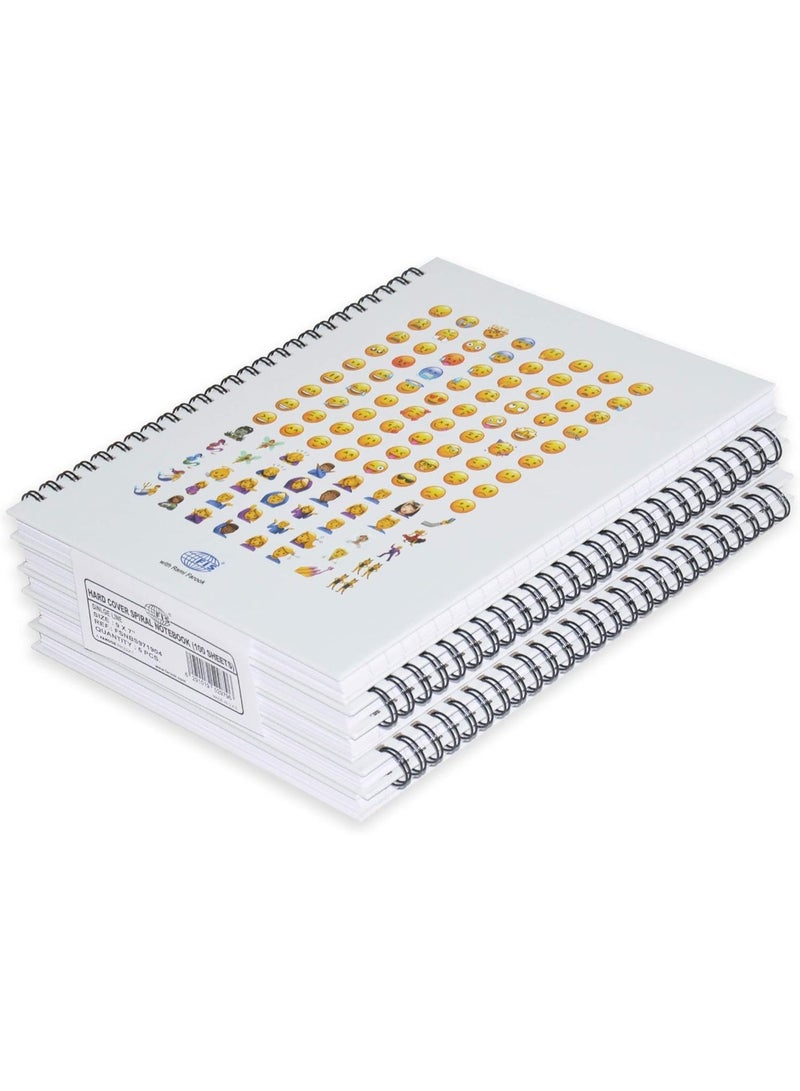 FIS Spiral Hard Cover Notebook, Size 9"x7" Inches, Single Line Ruling, 100 Sheets, Pack of 5 Pieces - FSNBS971904 - Image 1